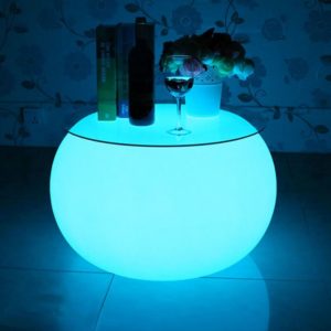 led light table | D68H41cm RGB led light bar table glow outdoor Rechargeable led light up furniture with UKUSEUAU Adapter