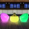 mesa de billar led | D68H41cm RGB barra de luz led mesa resplandor al aire libre recargable led iluminar muebles con adaptador UKUSEUAU