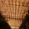 led curtain lights copper wire string lights | Outdoor LED Icicle Dripping Light Decorative Hanging Christmas Warm White Falling String Curtain LED