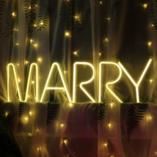 led neon letter | USB ChargingBattery Powered Wedding Decoration Custom LED Neon Letter Lights Sign Marry Me