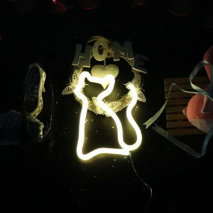 luce al neon gatto | Decorazione da parete LED Animal Neon Cat Night Light Sign per camera come regalo per bambini