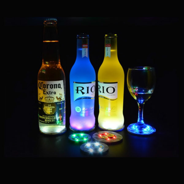 led light bottle sticker | Factory Wholesale LED Coaster Sticker Light Drink Cup Bottle OEM Available