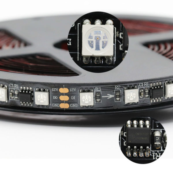 Addressable LED Strip | Digital Tape WS2811 IC 12V 144W 60LED 20Pixel RGB 5050 ws2811 LED Strip