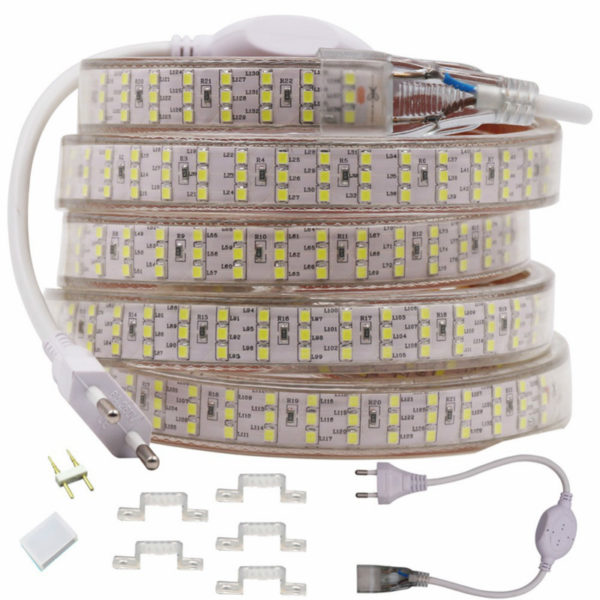 SMD 2835 220V LED Strip | 276Ledsm SMD 2835 220V LED Strip Threw Row flexible Waterproof High Voltage LED Strip Light