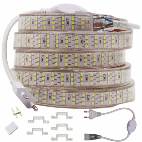 Taśma LED SMD 2835 220V | 276Ledsm SMD 2835 220V Taśma LED Rzuciła rzędem Elastyczna wodoodporna taśma LED wysokiego napięcia