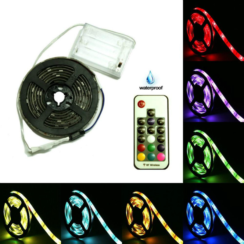Waterproof Multicolor LED 5V Battery Powered RGB LED Strip Lights LED Camp Lights Strip ...