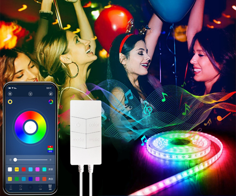 led strip light music | 10m 15m 20m 30m Dream Colour RGB LED Light Strip with Remote Bluetooth Control Music LED Strip Set