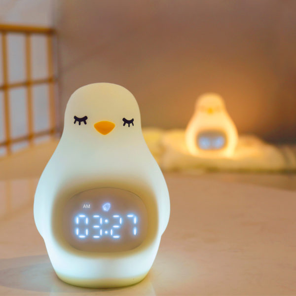 Despertador LED Night Light | Produto inovador Bebê Pinguim Fofo Relógio Despertador Digital Sunrise LED com Luz Noturna Instrutor de Sono