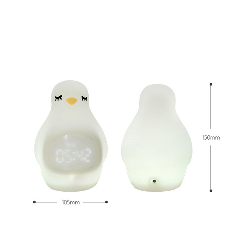 Rozmiar budzika | Innowacyjny produkt Baby Cute penguin LED Sunrise Cyfrowy budzik z lampką nocną Sleep Trainer