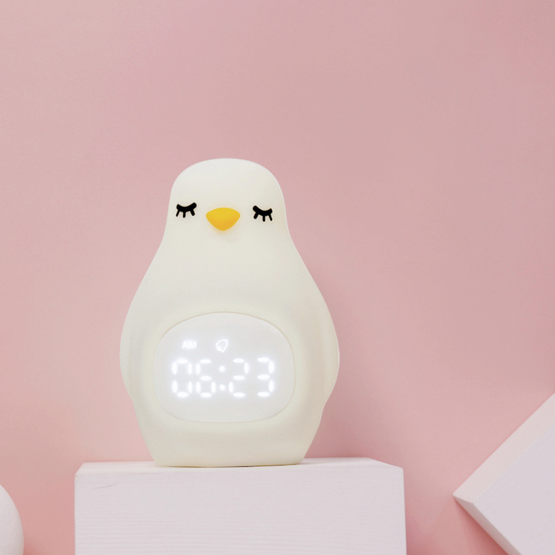 Baby Night Light | Innovative Product Baby Cute penguin LED Sunrise Digital Alarm Clock with Night Light Sleep Trainer