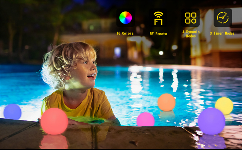 led pool ball | LED Ball Light Colorful Remote Control Night Light Decorative Waterproof Mood Lighting