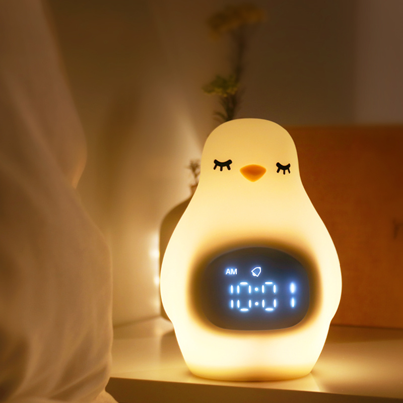 pingwin Budzik | Innowacyjny produkt Baby Cute penguin LED Sunrise Cyfrowy budzik z lampką nocną Sleep Trainer