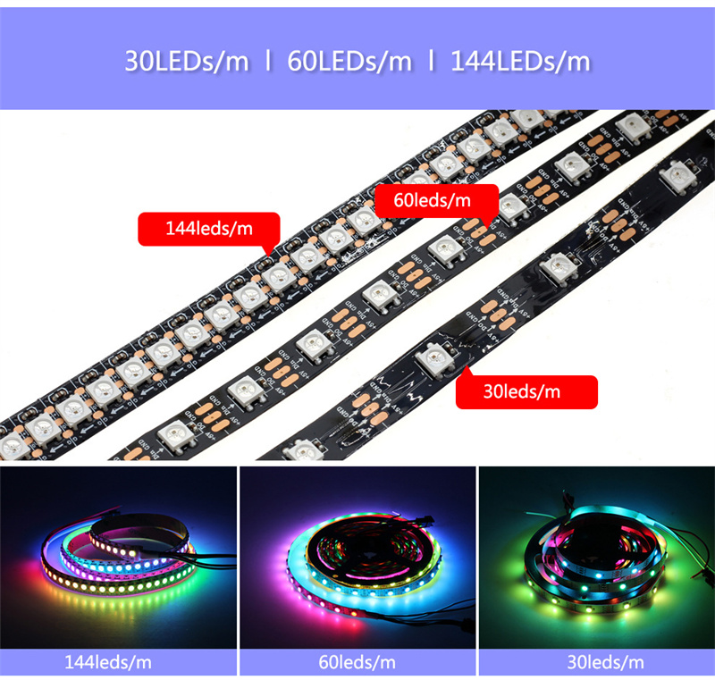144leds RGBW | Individually Control WS2812b Light RGBW Digital DC5V 60led Pixel Addressable SK6812 RGBW LED Strip