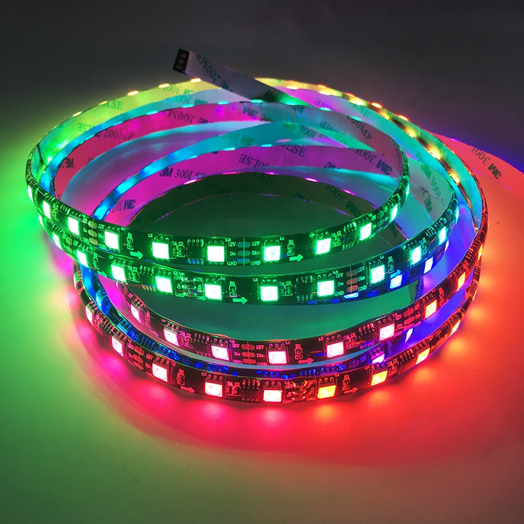 Bandes lumineuses adressables | 30leds 60leds ws2811 adressable 5050 RGB flex bande 12V 24V numérique rvb LED bande lumineuse