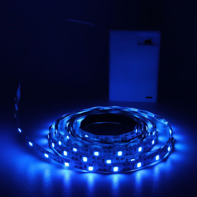 Batterie Bande LED Bleue | Bande LED à piles Bande lumineuse 3000K6000kBlue DC 5V LED Bande à piles Bande étanche