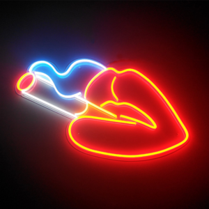 Lichtreclame Rode Lip | Outdoor Light up Lip LED Neon Sign Rode Lippen Roken Custom Neon Sign