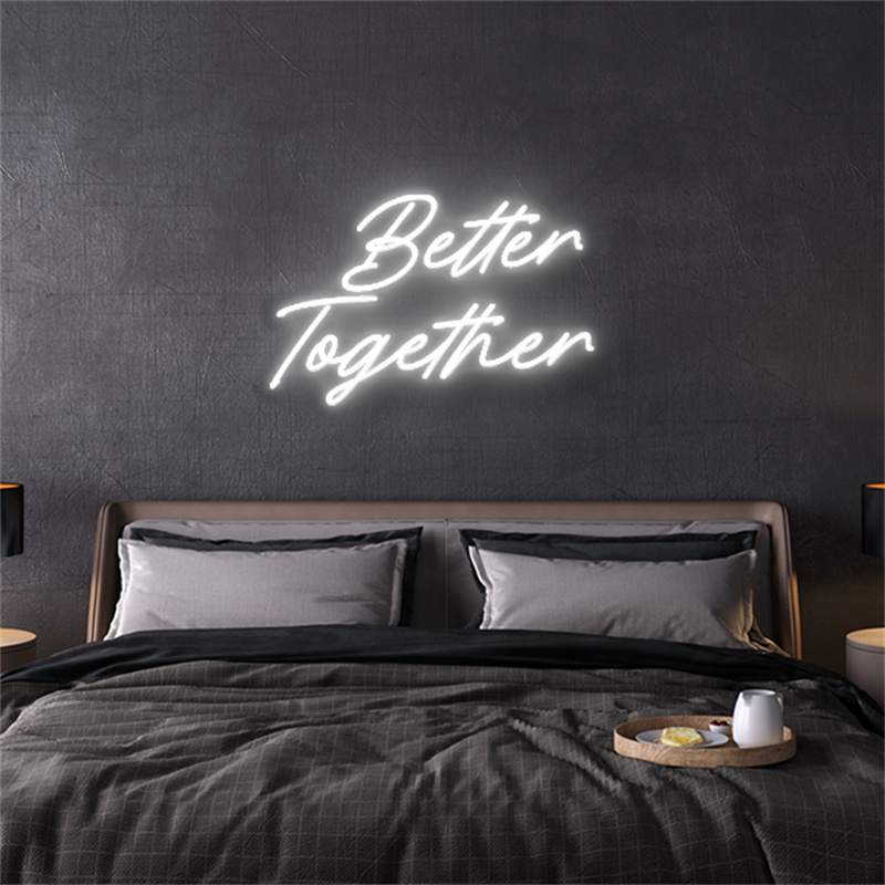 Neon sign led | Better Together Neon Sign Christmas Home Decor Letter Night Neon Lights Customized Letter Neon