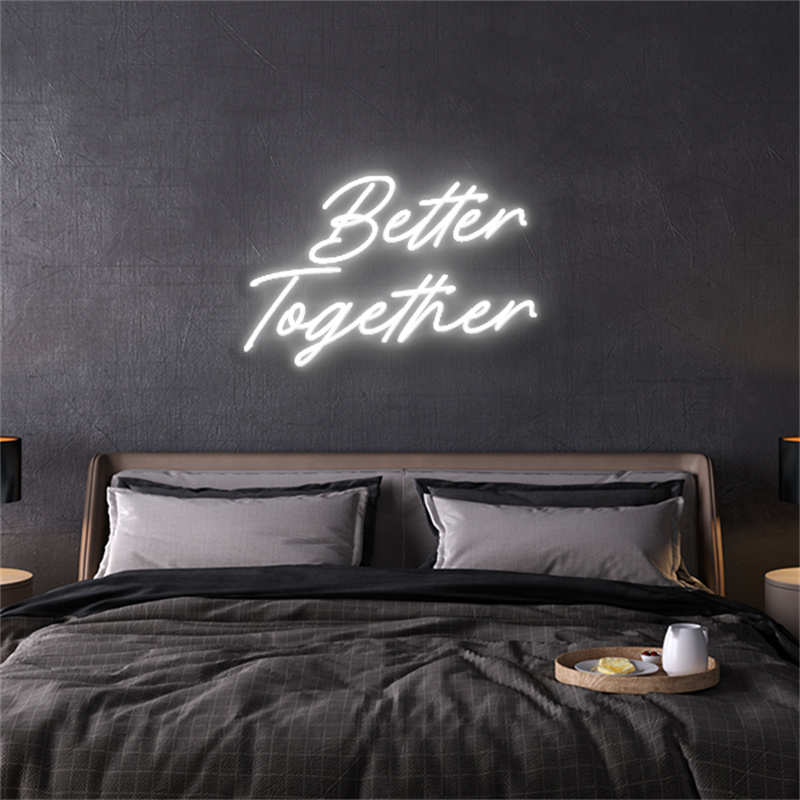 Enseigne au néon led | Better Together Neon Sign Christmas Home Decor Letter Night Neon Lights Customized Letter Neon