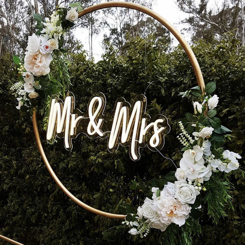 Letrero de neón Sr. Sra. | Mr mrs Sign Wall Large Acrylic Welcome Wedding Signs Letreros de neón personalizados para dormitorios