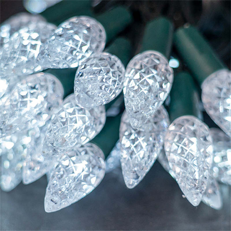 c9 bulb | 8 Function Waterproof C9 LED Christmas Light Bulb Battery Operated UL Approved 17ft 50L c9 Bulbs
