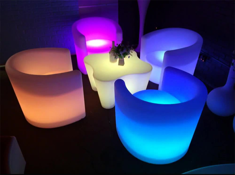 LED Bar Furniture | Nightclub Lounge LED Furniture Bar Table LED Chairs Sofa Set Light up Single LED Sofa