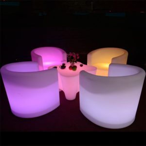 Light Furniture | Nightclub Lounge LED Furniture Bar Table LED Chairs Sofa Set Light up Single LED Sofa