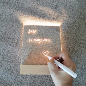 acrylic blank night light | Kid Gifts Custom DIY Blank 3D Acrylic Night Light Wooden Base LED Lamp