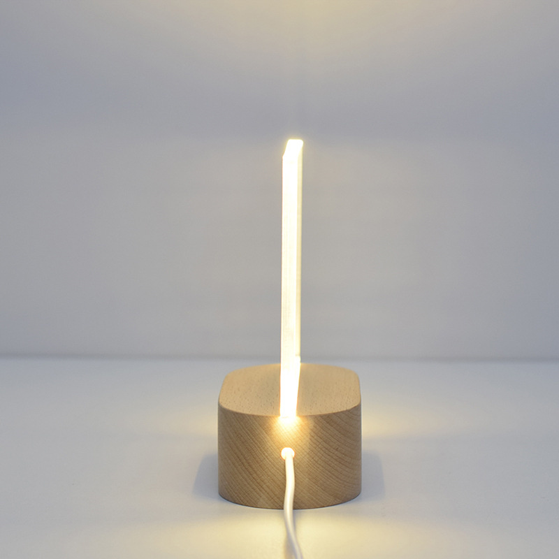 blank acrylic with light | Kid Gifts Custom DIY Blank 3D Acrylic Night Light Wooden Base LED Lamp