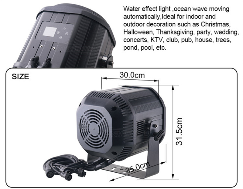 Water Effect Stage Light | 200W LED Water Wave Effect Light Water Effect Stage Disco Light for Event Party