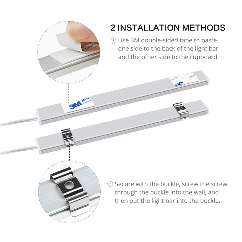 lampă dulap magnetică | Senzor de scanare manuală Lumină de noapte Lampă LED pentru dulap 3 culori Iluminat reglabil sub dulap