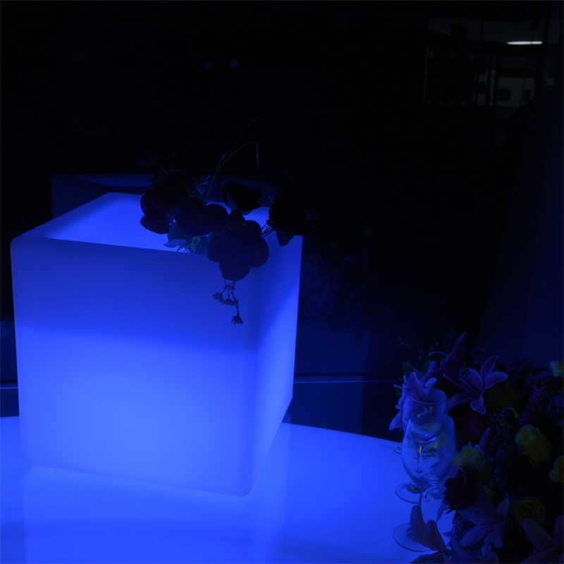 custom ice bucket | Wholesale RGB Luminous ice Bucket Champagne Wine Square LED Lighted ice Bucket Rechargeable