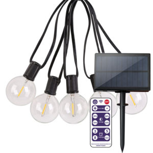 Solar G40 LED String | 10 meters 20leds G40 solar led string light for Christmas Weding Party Edison bulb wholesale