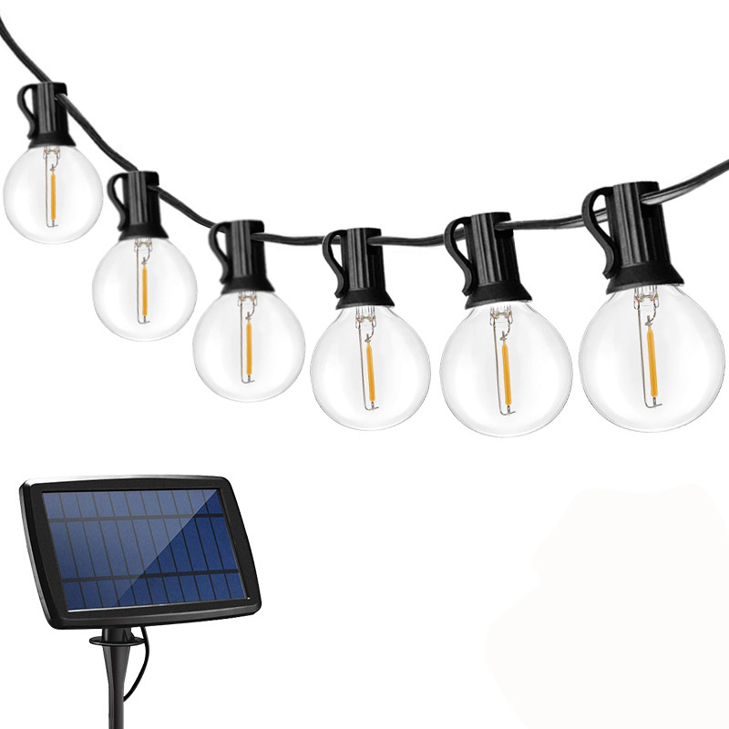 Solar G40 LED String light | 10 meters 20leds G40 solar led string light for Christmas Weding Party Edison bulb wholesale