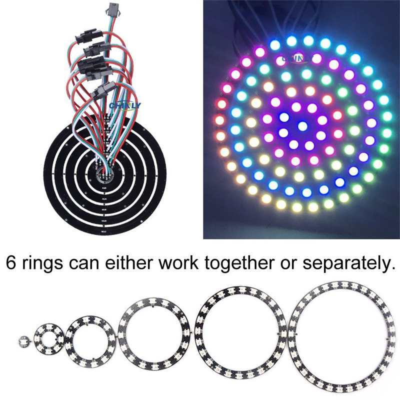 led ring ws2812b | Full Color LED Ring DMX DC5V WS2812B WS2812 Addressable Round Ring Pixel LED Light Strip