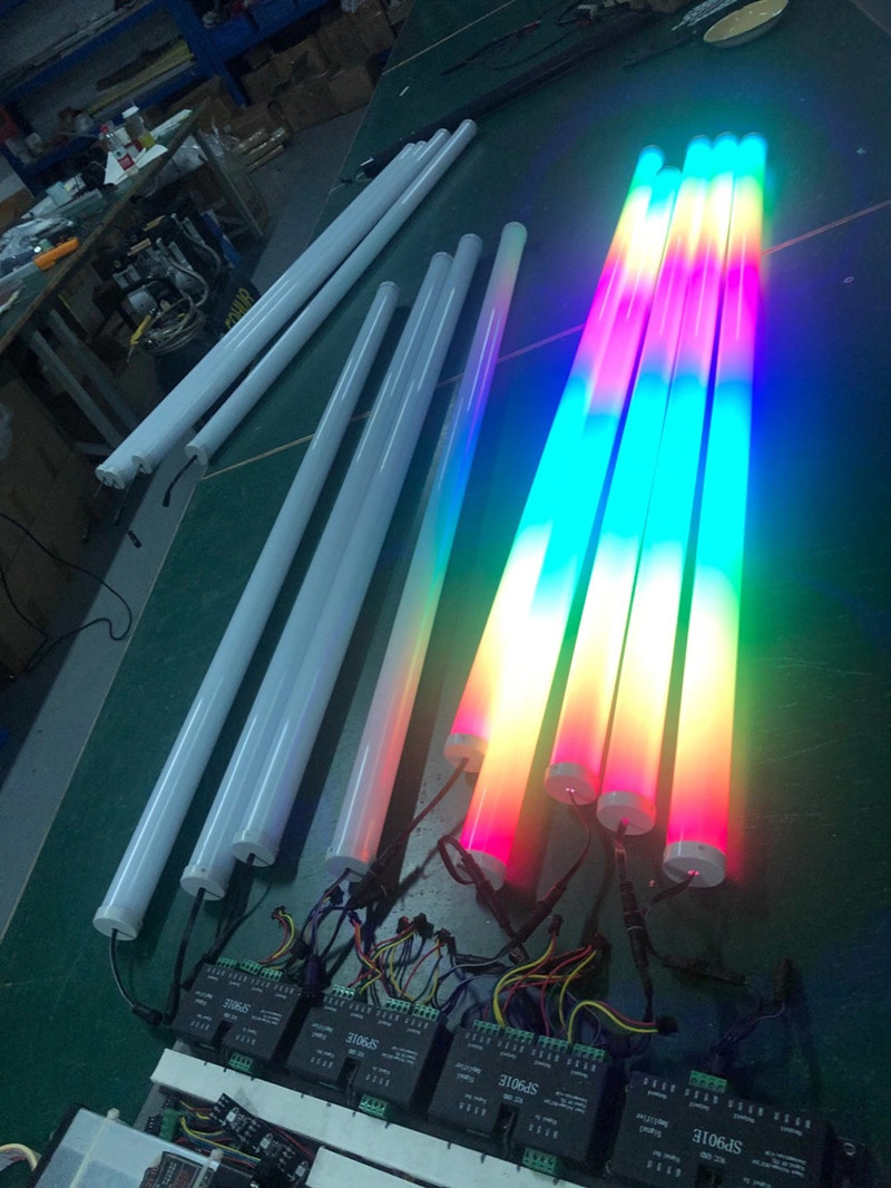 neon led rgb 360 | D40mm 360 graders adresserbar Neon Flex LED Tube Pixel 360 DMX Neon Bar 192ledsm