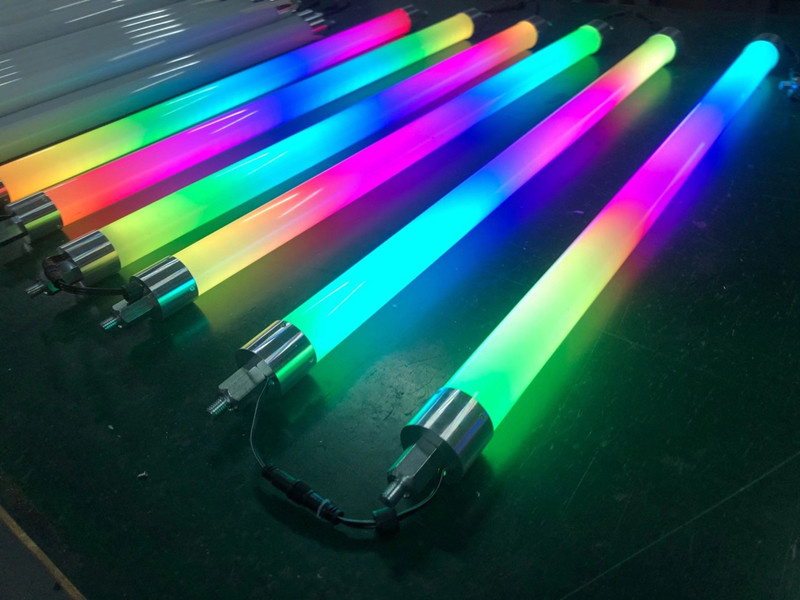 neon plexi light 360 | D40mm 360 Degree Addressable Neon Flex LED Tube Pixel 360 DMX Neon Bar 192ledsm