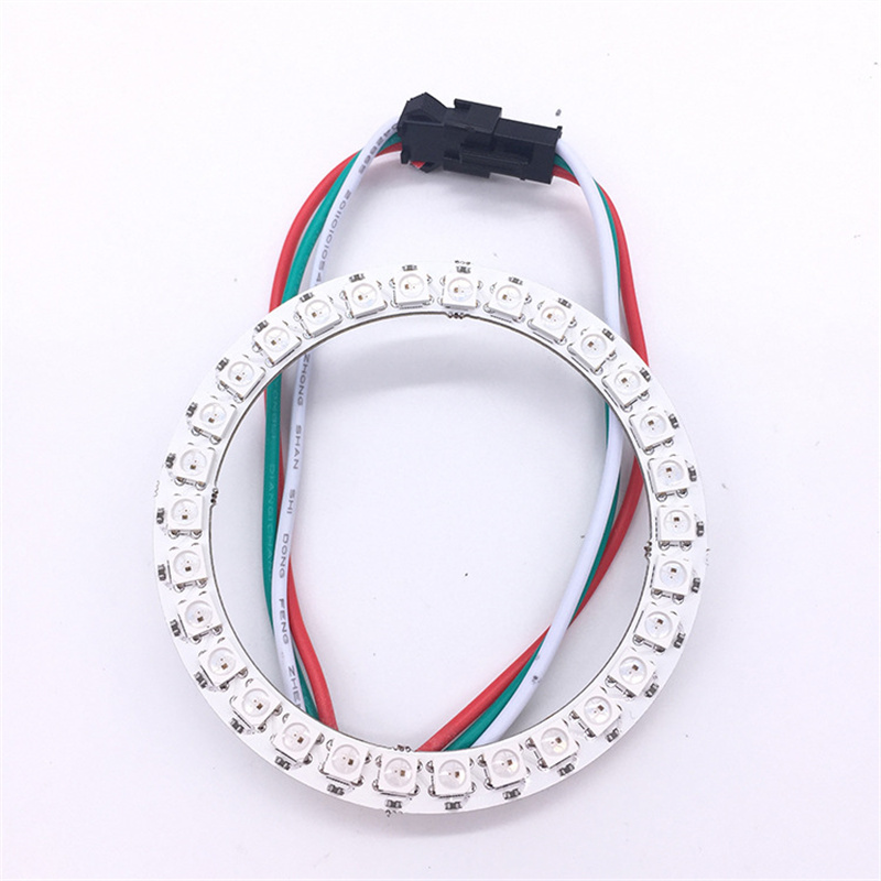 anillo led píxel | Anillo LED a todo color DMX DC5V WS2812B WS2812 Tira de luz LED de píxeles de anillo redondo direccionable