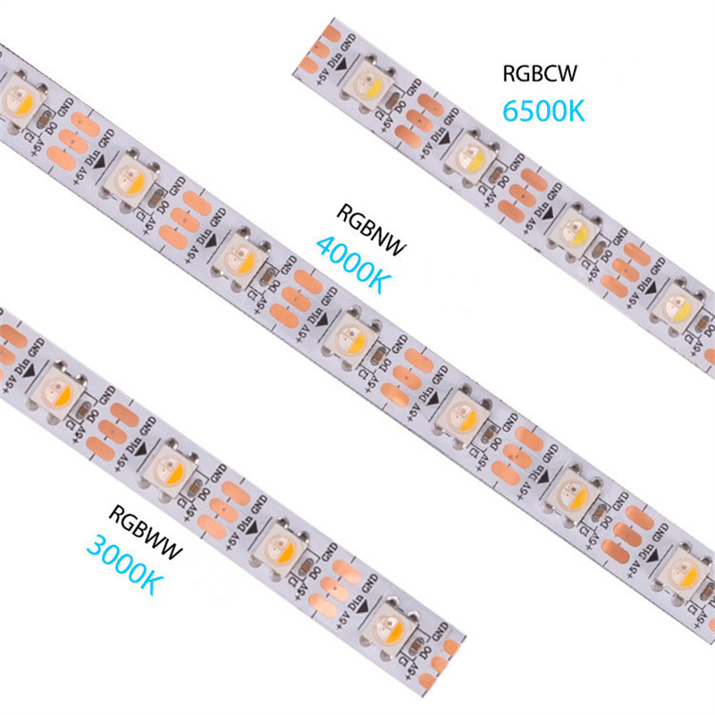 Chasing RGBW LED Strip | 5050RGBW innebygd 6812ic LED Magic Light Strip lavspenning 5v SMD Programmerbare Chasing LED Strip Lights