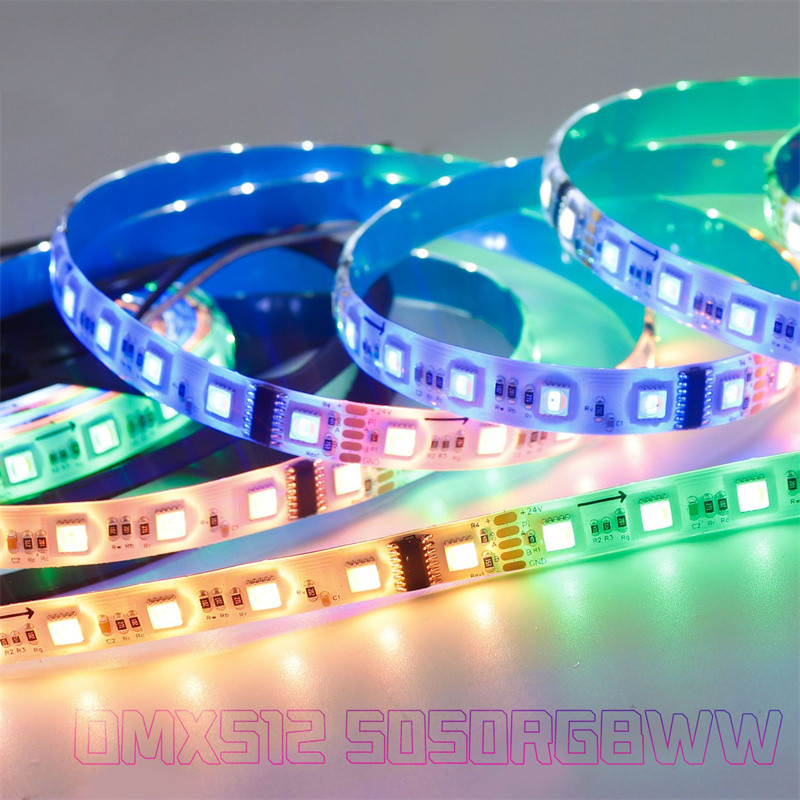 alexa google home LED Strip rgbww | 24V 5050RGBWW 5 in 1 Magic Color LED Soft Light Strip Addressable LED Strip Light RGBCCT