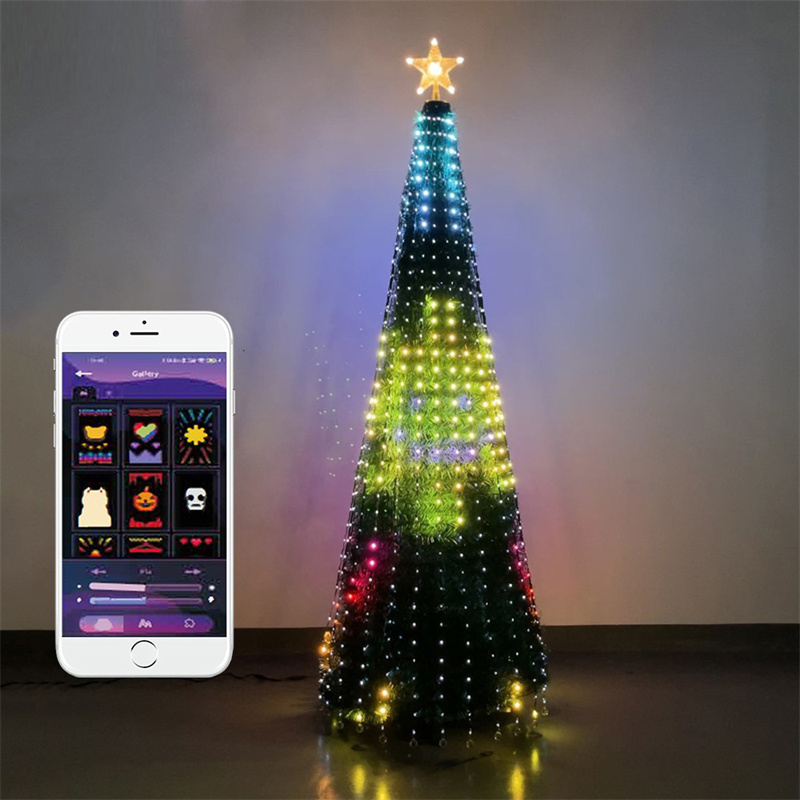 APP LED Light Christmas Tree | LED Light Christmas Tree Bluetooth Wifi APP Control RGB Christmas Light Addressable LED Fairy String Lights