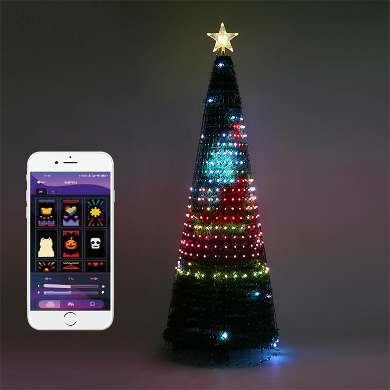 Addressable LED Light Christmas Tree | LED Light Christmas Tree Bluetooth Wifi APP Control RGB Christmas Light Addressable LED Fairy String Lights