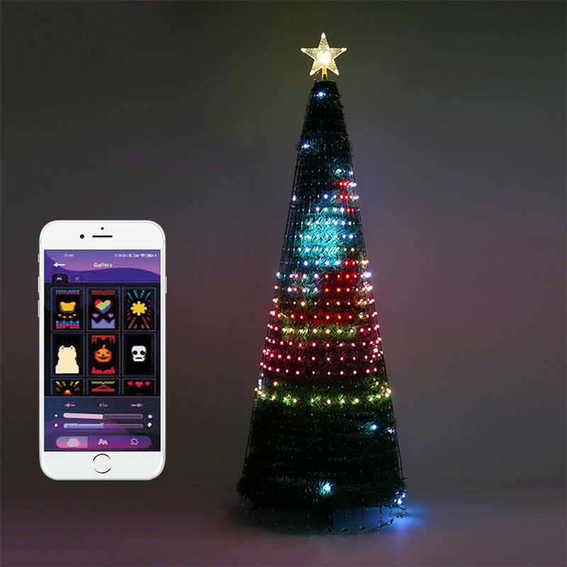 Albero di Natale a LED indirizzabile | LED Light Christmas Tree Bluetooth Wifi APP Control RGB Christmas Light Stringa di luci a LED indirizzabili