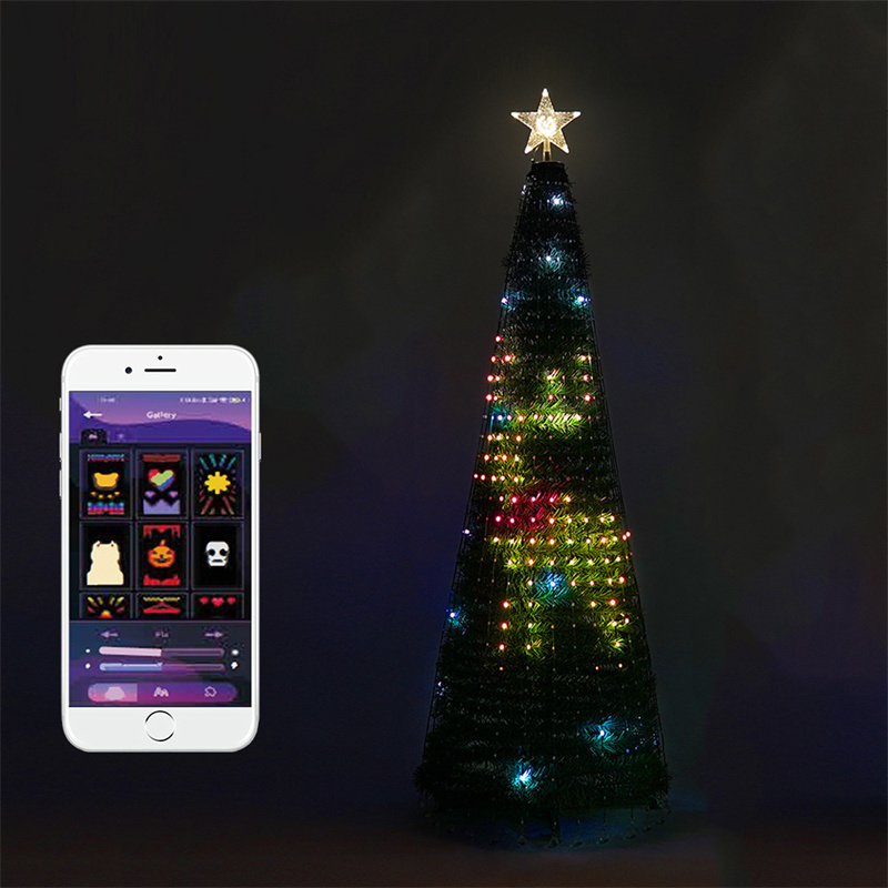 RGB LED Light Christmas Tree | LED Light Christmas Tree Bluetooth Wifi APP Control RGB Christmas Light Addressable LED Fairy String Lights