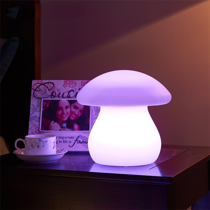 lampe de table champignon led | Lampe de table de champignon LED portable sans fil Lampe de table de restaurant rechargeable à batterie