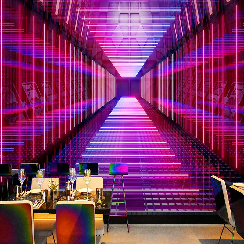 3D Space Tunnel | Digital LED Space Tunnel Time Warp Human Baby Sensor Dream Color Change