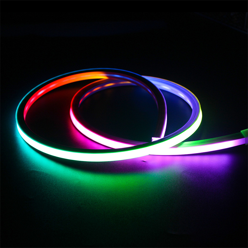 10mm Changing LED Neon Rope Light | 10x10mm Flexible LED Neon Strip Light Rope 90leds Chasing Color Neon Light