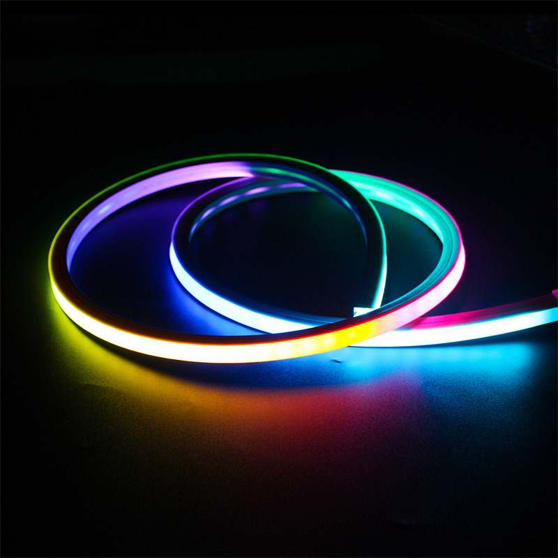 volle Traumfarbe Neonlicht 10x10mm | 10 x 10 mm flexibles LED-Neonstreifen-Lichtseil mit 90 LEDs, das farbiges Neonlicht jagt