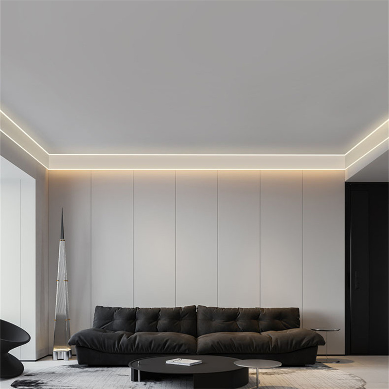 Plafond profilé en aluminium | Lumières LED lumineuses pour lampe de ligne d'angle à canal souple sans plafond en gypse