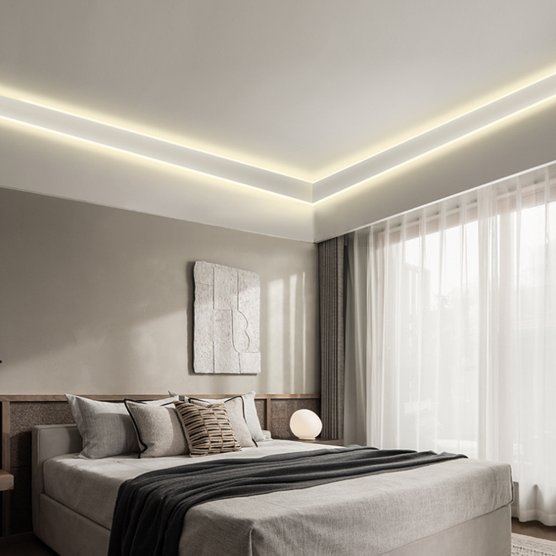LED luminous top slotted | Luminous LED Lights for Gypsum Ceiling Free Soft Channel Corner Line Lamp