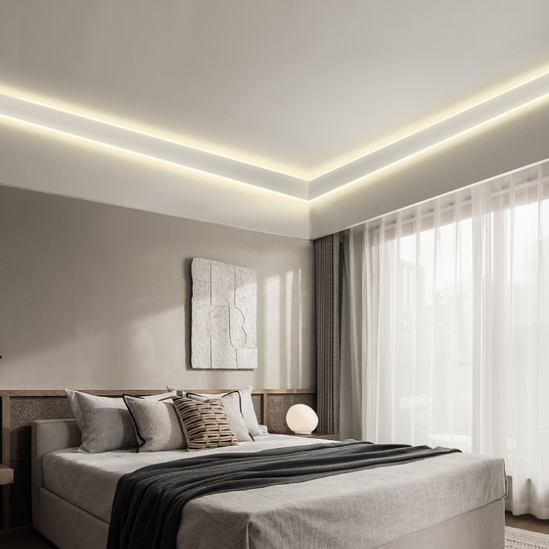 Top luminoso a LED scanalato | Luci a LED luminose per soffitto in gesso Lampada linea angolare a canale morbido gratuito